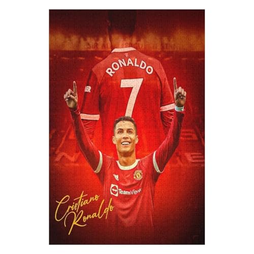 Wooden Puzzles 1000 Teile Ronaldo Puzzle Erwachsene Puzzle Schwierigkeitsgrad Puzzle Fußballspieler Puzzle Lernspiel Spielzeug (75x50) cm von LOPUCK