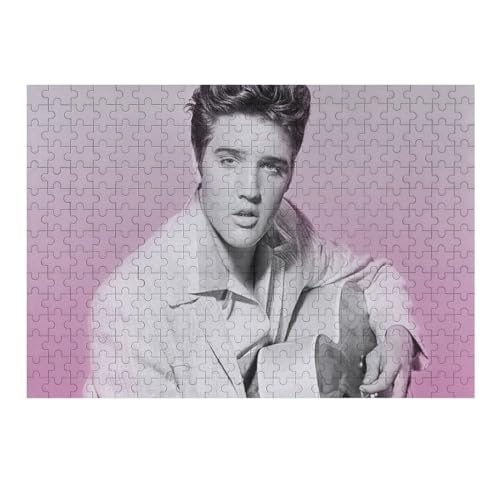 Wooden Puzzles 300 Teile Elvis Puzzle Erwachsene Puzzle Schwierigkeitsgrad Puzzle Rock-Sängerin Puzzle Lernspiel Spielzeug 300PCS (40x28cm) von LOPUCK