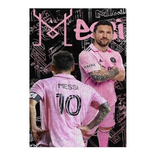 Wooden Puzzles 300 Teile Messi Puzzle Erwachsene Puzzle Schwierigkeitsgrad Puzzle Fußballspieler Puzzle Lernspiel Spielzeug (40x28) cm von LOPUCK