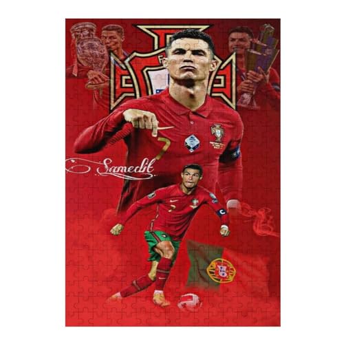 Wooden Puzzles 300 Teile Ronaldo Puzzle Erwachsene Puzzle Schwierigkeitsgrad Puzzle Fußballspieler Puzzle Lernspiel Spielzeug (40x28) cm von LOPUCK