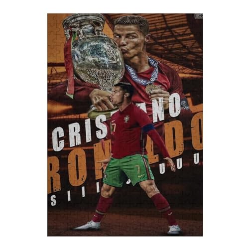 Wooden Puzzles 300 Teile Ronaldo Puzzle Erwachsene Puzzle Schwierigkeitsgrad Puzzle Fußballspieler Puzzle Lernspiel Spielzeug (40x28) cm von LOPUCK