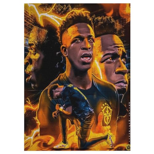 Wooden Puzzles 300 Teile Vinicius Puzzle Erwachsene Puzzle Schwierigkeitsgrad Puzzle Soccer Player Puzzle Lernspiel Spielzeug 300PCS (40x28cm) von LOPUCK