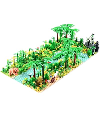 Tropischer Regenwald, botanische Landschaft mit Bauplatten für Lego-Baumhaus Dschungel, Baumhaus-Abenteuer, Baustein-Spielzeug, kompatibel mit Lego Bauer von LADAMI