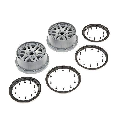 LOSI 1/5 Front/Rear 4.75 Wheel and Beadlock Set, 24mm Hex, Grey (2): 5ive-T 2.0 von LOSI