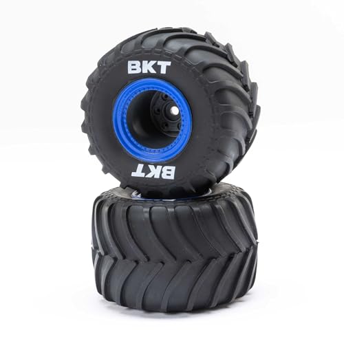 MT Tires, Blue Beadlock, Premount(2): Mini LMT von LOSI