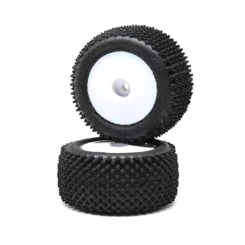 Pin Tires, Rear, Mounted, White (2): Mini-T 2.0 von LOSI