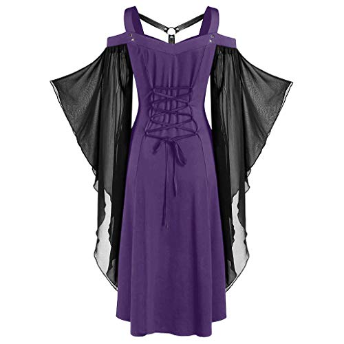 Gothic Kleider Damen Fledermausärmel, Mittelalter Vampir Kleider Knielang, Mesh Patchwork Hexenkleid CosplayHalloween Kostüm Karneval Party Hexen Mittelalterkleid Faschingskostüme Festival Rave Gothic Kleider Damen Fledermausärmel, Mittelalter Vampir Kleider Knielang, Mesh Patchwork Hexenkleid CosplayHalloween Kostüm Karneval Party Hexen Mittelalterkleid Faschingskostüme Festival Rave von LOSSLO