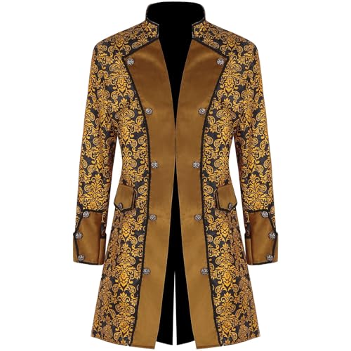 Herren Steampunk Jacke - Gothic Mantel Herren Midi Mode Renaissance Mantel Retro Viktorianische Hof Gehrock Elegant Frack Theater Performance-Kleidung Cosplay Halloween Kostüm Herren Steampunk Jacke - Gothic Mantel Herren Midi Mode Renaissance Mantel Retro Viktorianische Hof Gehrock Elegant Frack Theater Performance-Kleidung Cosplay Halloween Kostüm von LOSSLO