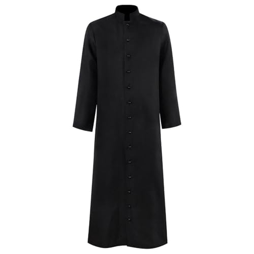 Herren Steampunk Pfarrer - Klassisch Geistliche Mantel Herren Lang Schwarz Renaissance Bischof Jacke Retro Viktorianische Hof Gehrock Gothic Uniform Elegant Theater Kleidung Cosplay Halloween Kostüm Herren Steampunk Pfarrer - Klassisch Geistliche Mantel Herren Lang Schwarz Renaissance Bischof Jacke Retro Viktorianische Hof Gehrock Gothic Uniform Elegant Theater Kleidung Cosplay Halloween Kostüm von LOSSLO