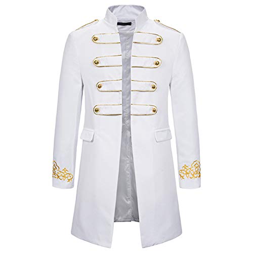 LOSSLO Steampunk Herren Mantel, Frack Jacket Herren Lang Mittelalter Gehrock Renaissance Kostüme Viktorianische Gothic Kleidung Mittelalter Palast Jacketn Halloween Kostüme von LOSSLO