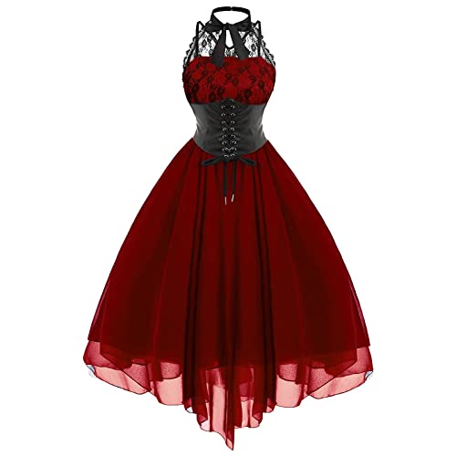 Mittelalter Kleid Damen mit Korsett, Renaissance Kleider Schulterfrei, Gothic Vintage MaxikleidSexy Spitzen Rüschen Ballkleid Retro Abendkleider Halloween Kostüm Karneval Party Faschingskostüme Mittelalter Kleid Damen mit Korsett, Renaissance Kleider Schulterfrei, Gothic Vintage MaxikleidSexy Spitzen Rüschen Ballkleid Retro Abendkleider Halloween Kostüm Karneval Party Faschingskostüme von LOSSLO