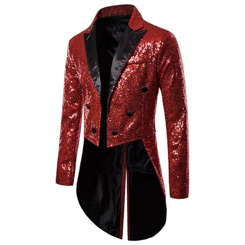 Neu 2025 Herren Steampunk Kleidung - Gothic Frack Herren Pailletten Renaissance Glitzer Jacke Mode Viktorianische Hof Gehrock Glitzerjacke Elegant Tuxedo Theater Vampir Kleidung Halloween Kostüm Neu 2025 Herren Steampunk Kleidung - Gothic Frack Herren Pailletten Renaissance Glitzer Jacke Mode Viktorianische Hof Gehrock Glitzerjacke Elegant Tuxedo Theater Vampir Kleidung Halloween Kostüm von LOSSLO