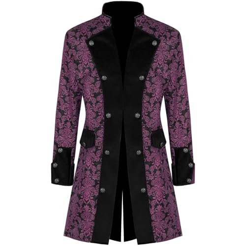 Neu 2025 Herren Steampunk Kleidung - Gothic Mantel Herren Midi Renaissance Jacke Retro Viktorianische Hof Gehrock Renaissance Trenchcoat Theater Kleidung Nightclub Party Halloween Kostüm Neu 2025 Herren Steampunk Kleidung - Gothic Mantel Herren Midi Renaissance Jacke Retro Viktorianische Hof Gehrock Renaissance Trenchcoat Theater Kleidung Nightclub Party Halloween Kostüm von LOSSLO
