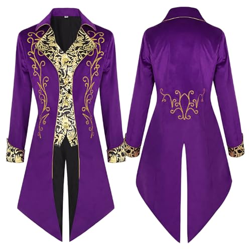 Neu 2025 Steampunk Herren Jacke - Gothic Frack Herren Midi Edelmann Gold Mantel Stickerei Viktorianische Hof Gehrock Retro Renaissance Tuxedo Elegant Theater Kleidung Vampir Cosplay Halloween Kostüm Neu 2025 Steampunk Herren Jacke - Gothic Frack Herren Midi Edelmann Gold Mantel Stickerei Viktorianische Hof Gehrock Retro Renaissance Tuxedo Elegant Theater Kleidung Vampir Cosplay Halloween Kostüm von LOSSLO