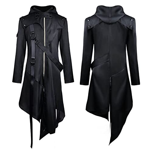 Steampunk Herren Mantel - Gothic Jacke Herren Große Größen Renaissance Trendy Schwarz Frack Unregelmäßige Viktorianische Hof Gehrock mit Zip Nightclub Party Uniform Cosplay Kleidung Halloween Kostüm Steampunk Herren Mantel - Gothic Jacke Herren Große Größen Renaissance Trendy Schwarz Frack Unregelmäßige Viktorianische Hof Gehrock mit Zip Nightclub Party Uniform Cosplay Kleidung Halloween Kostüm von LOSSLO