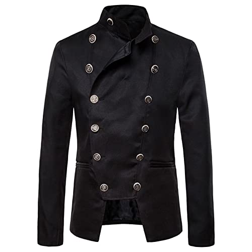 Steampunk Jacke Herren ,Frack Mantel Herren Vintage,Mittelalter Gehrock Blazer Gothic Mäntel Viktorianischen Punk Smoking Jacke Männer Zweireihige Festlich Anzug Hochzeit Karneval Halloween Kostüm von LOSSLO