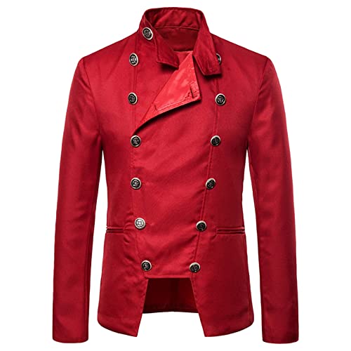 Steampunk Jacke Herren ,Frack Mantel Herren Vintage,Mittelalter Gehrock Blazer Gothic Mäntel Viktorianischen Punk Smoking Jacke Männer Zweireihige Festlich Anzug Hochzeit Karneval Halloween Kostüm von LOSSLO