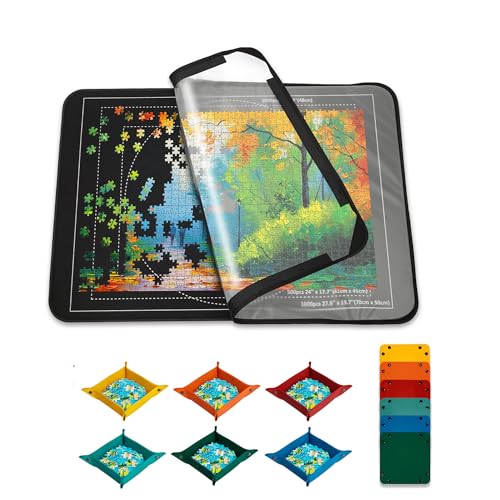 LOTMOFUN Puzzle Storage Organizer für 1000 Teile, Tragbare Puzzlematte mit 6 Sortierschalen, rutschfest und staubgeschützt, ideale Aufbewahrungslösung für Puzzle LOTMOFUN Puzzle Storage Organizer für 1000 Teile, Tragbare Puzzlematte mit 6 Sortierschalen, rutschfest und staubgeschützt, ideale Aufbewahrungslösung für Puzzle von LOTMOFUN