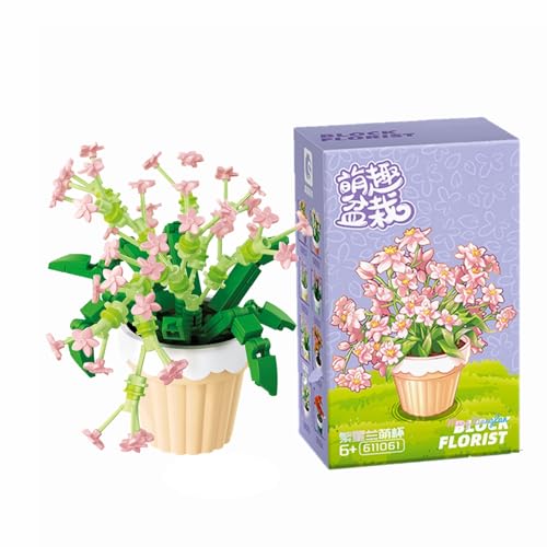 LOTOLO Mini Blume Sukkulent Bonsai Bausteine,Simulation Topf Pflanze Partikel Blume Botanische Sammlung BAU Ziegel Spielzeug,Home Decors (Oncidium) von LOTOLO