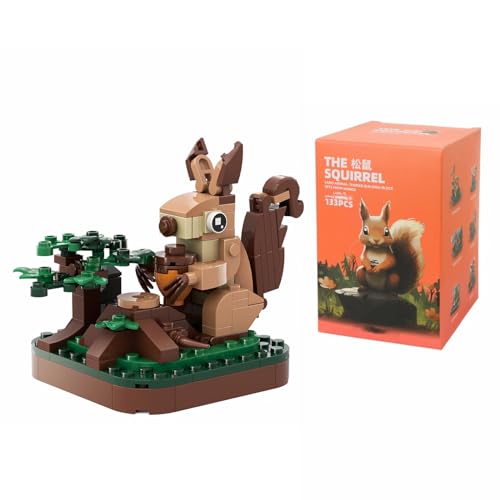 LOTOLO Mini Tiere Bausteine Set,Nettes Land Tierthema Sammlung Bau Gebäude Ziegel Spielzeug,Home Decors (Eichhörnchen) von LOTOLO