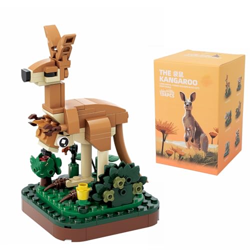 LOTOLO Mini Tiere Bausteine Set,Nettes Land Tierthema Sammlung Bau Gebäude Ziegel Spielzeug,Home Decors (Känguru) von LOTOLO