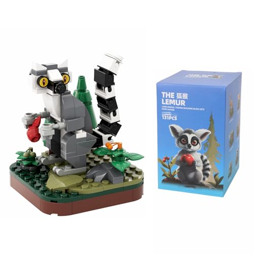 LOTOLO Mini Tiere Bausteine Set,Nettes Land Tierthema Sammlung BAU Gebäude Ziegel Spielzeug,Home Decors (Lemur) von LOTOLO