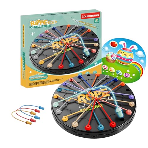 Louismann Brainy Knots – Rope Challenge Puzzle Knobelspiel mit Seil Logik Strategiespiel für Kinder ab 3 Jahren Geschicklichkeitsspiel Lernspiel für die ganze Familie Ostergeschenk (Patentschutz) von LOUISMANN