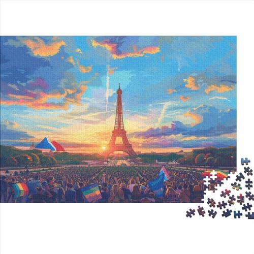 1000 Stück Puzzles Für Erwachsene Teenager Paris in der Malerei Stress Abbauen Familien-Puzzlespiel Mit Poster in Voller Größe 1000-teiliges Puzzle Lernspiel Geschenk 1000pcs (75x50cm) von LOUSON