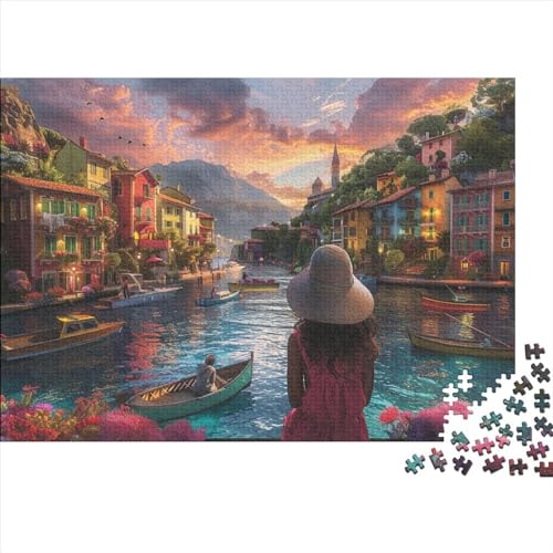 1000 Stück Puzzles Für Erwachsene Teenager beautiful_sunset_over (6)Küstenstadt Stress Abbauen Familien-Puzzlespiel Mit Poster in Voller Größe 1000-teiliges Puzzle Lernspiel Geschenk 1000pcs (75x50cm von LOUSON