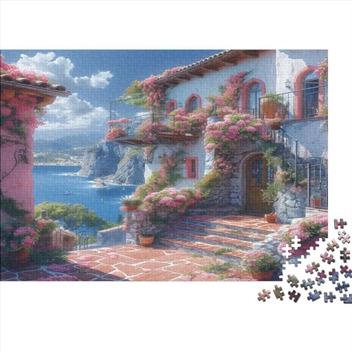 1000 Stück Puzzles Für Erwachsene Teenager schönes Haus Stress Abbauen Familien-Puzzlespiel Mit Poster in Voller Größe 1000-teiliges Puzzle Lernspiel Geschenk 1000pcs (75x50cm) von LOUSON