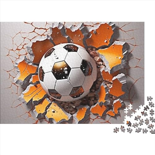 3D-Fußball-Puzzles aus Holz für Erwachsene, 1000-teiliges Puzzle für Erwachsene, herausforderndes Spiel, Fußball von LOUSON