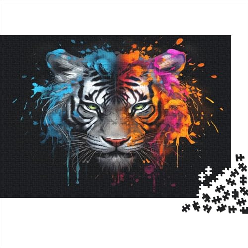 Colorful & Tiger Puzzle für Erwachsene, 1000 Teile, 40 x 28 cm, 300 Teile von LOUSON