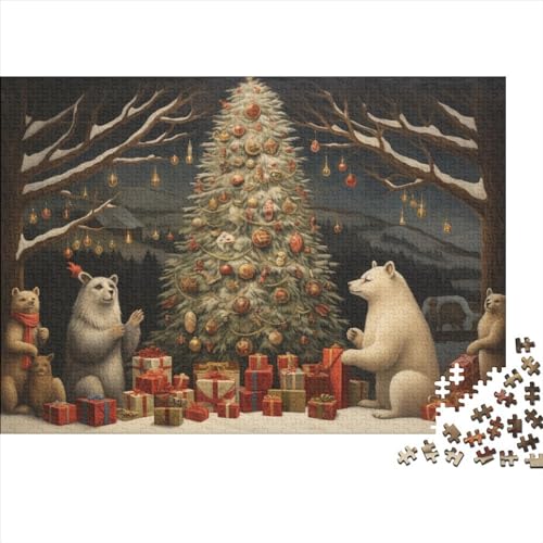 Hölzern Christmas Scene Puzzle, 500 Hölzern Puzzle Teile Im Adventskalender 2023, Geschenke Für Jungen, Mädchen, Familie Und Freunde Zu Weihnachten von LOUSON