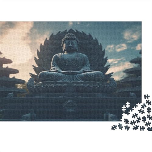 Hölzern Puzzle, 1000 Hölzern Puzzle Teile Im Adventskalender 2023, Geschenke Für Jungen, Mädchen, Familie Und Freunde Zu Weihnachten(Buddha) von LOUSON