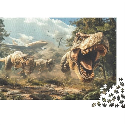 Hölzern Puzzle, 1000 Hölzern Puzzle Teile Im Adventskalender 2023, Geschenke Für Jungen, Mädchen, Familie Und Freunde Zu Weihnachten(Dinosaurier) von LOUSON