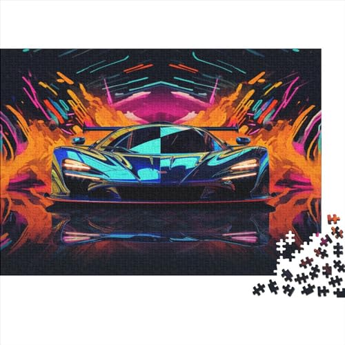 Hölzern Puzzle 1000 Teile Sports Car - Farbenfrohes Puzzle Für Erwachsene in Bewährter Qualität (Racing Car) 1000pcs (75x50cm) von LOUSON