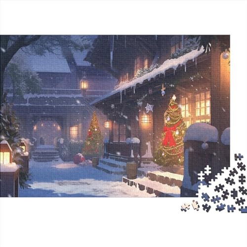 Hölzern Puzzle 2023, Adventskalender Puzzle 1000 Hölzern Teile Weihnachtskalender 2023 Männer Frauen Geschenke Jigsaw Puzzle Adventskalender Geschenke - Christmas Scenes von LOUSON