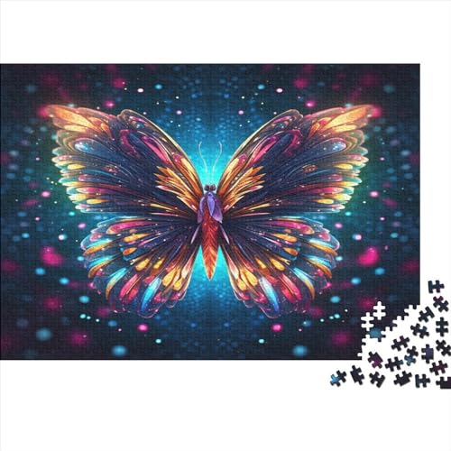 Hölzern Puzzle 2023, Adventskalender Puzzle 1000 Hölzern Teile Weihnachtskalender 2023 Männer Frauen Geschenke Jigsaw Puzzle Adventskalender Geschenke - Colorful Butterflies von LOUSON