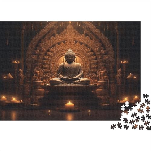 Hölzern Puzzle Buddha 1000 Piece Puzzle for Adults and Children Aged 14 and Over, Puzzle with 1000pcs (75x50cm) von LOUSON