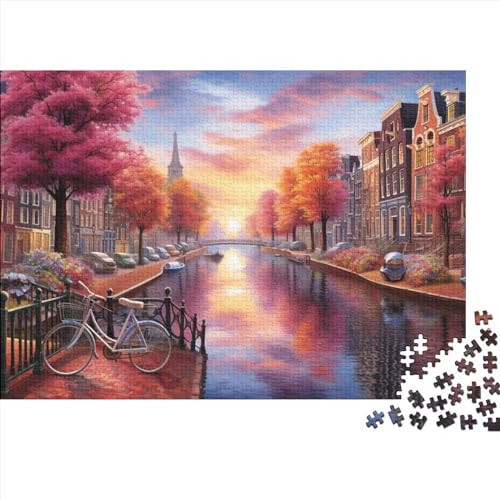 Hölzern Puzzle - Fahrräder in Amsterdam - 1000 Teile Puzzle Für Erwachsene, Holzpuzzle Mit Wunderschöne Kunst 1000pcs (75x50cm) von LOUSON