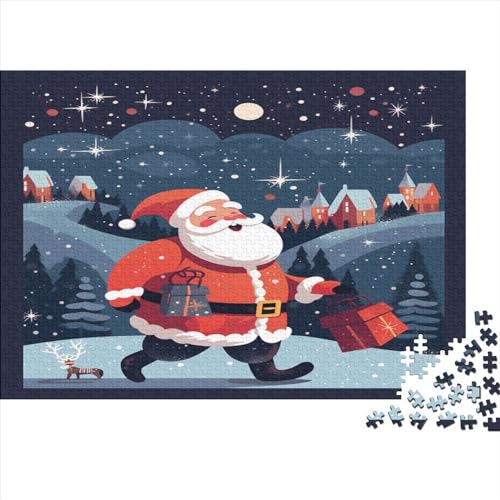 Hölzern Puzzle Santa Claus 1000 Piece Puzzle for Adults and Children Aged 14 and Over, Puzzle with 1000pcs (75x50cm) von LOUSON