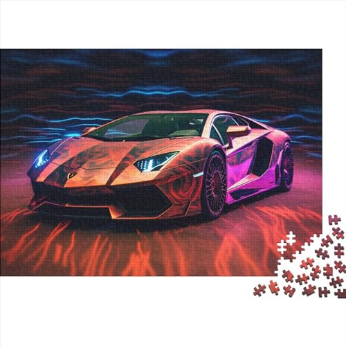 Hölzern Puzzle Sports Car 500 Piece Puzzle for Adults and Children Aged 14 and Over, Puzzle with Racing Car 500pcs (52x38cm) von LOUSON