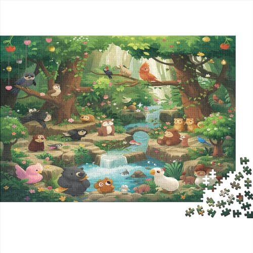 Hölzern Puzzle Tierwelt 500 Piece Puzzle for Adults and Children Aged 14 and Over, Puzzle with 500pcs (52x38cm) von LOUSON