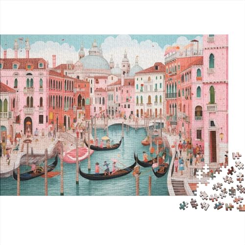 Hölzern Puzzle - Venedig - 1000 Teile Puzzle Für Erwachsene, Holzpuzzle Mit Bunte Bilder 1000pcs (75x50cm) von LOUSON