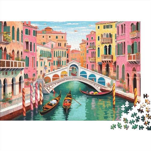 Hölzern Puzzle - Venedig - 300 Teile Puzzle Für Erwachsene, Holzpuzzle Mit Bunte Bilder 300pcs (40x28cm) von LOUSON