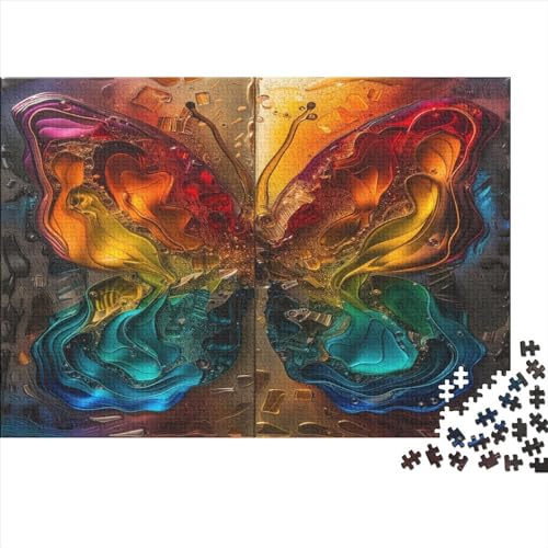 Hölzern Puzzle - bunter Schmetterling - 1000 Teile Puzzle Für Erwachsene, Holzpuzzle Mit 1000pcs (75x50cm) von LOUSON