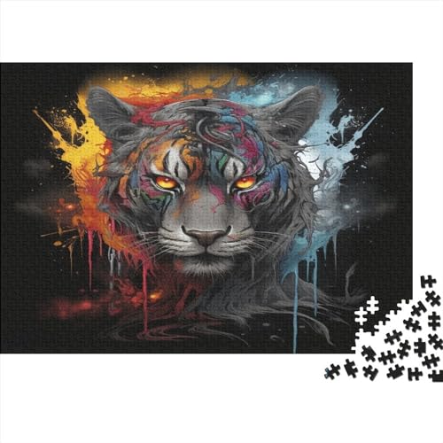 Puzzle für Erwachsene, 1000 Teile, buntes Tiger-Puzzle für Erwachsene, Familienspiele, Weihnachten, Geburtstag, Geschenke, Totenkopf von LOUSON