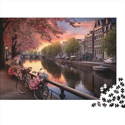 Puzzles für Erwachsene 1000 Teile Fahrräder in Amsterdam Puzzles für Erwachsene Familienspiele Weihnachten Geburtstagsgeschenke Schöne Kunst von LOUSON