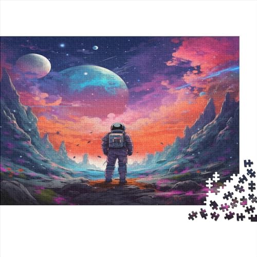 Stars Astronaut Jigsaw Wooden Puzzles for Adults 1000 Piece Jigsaw Puzzles for Adults Challenging Game Planet Nubula von LOUSON