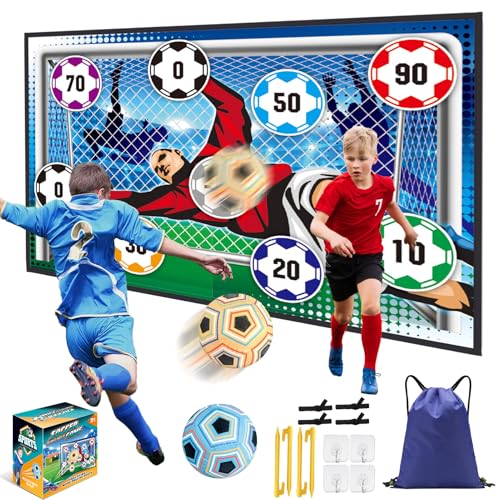 Fußballspielset für Kinder 3 4 5 6 7 8 Jahre – Indoor & Outdoor Spaß mit Weichem Flanelltor und Klettbällen – Ideal als Geburtstags- und Ostergeschenk für Jungen und Mädchen von LOVE LIFE